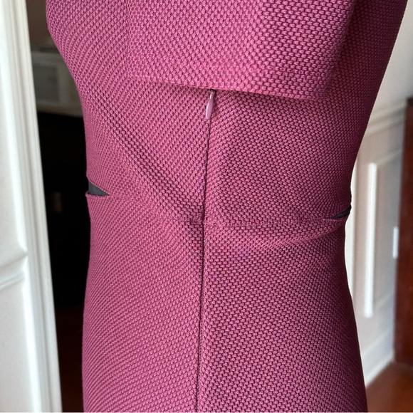 Express Mini Dress bandage size small/medium burgundy and black mesh cutouts - Picture 6 of 10